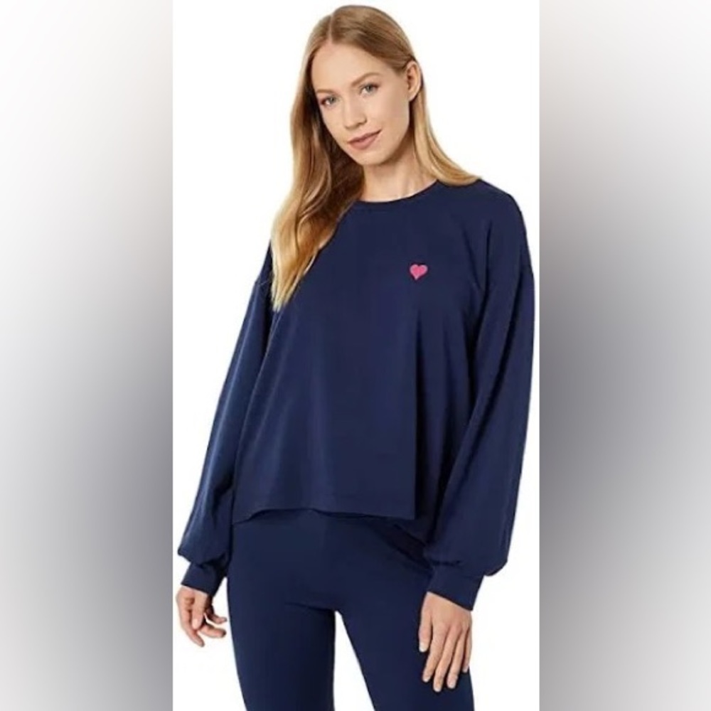 SUNDRY Heart Drapey Sweatshirt